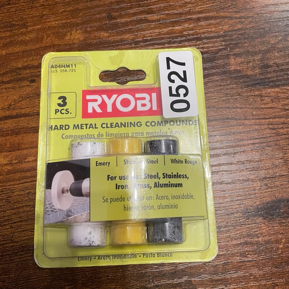 ✅Ryobi Metal Cleaning Compound Set 3-Piece Polishing Buffing Kit #️⃣0527